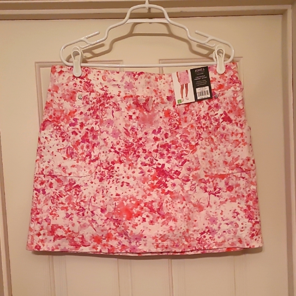 💞 NWT JONES NY Pink Knit Skort L